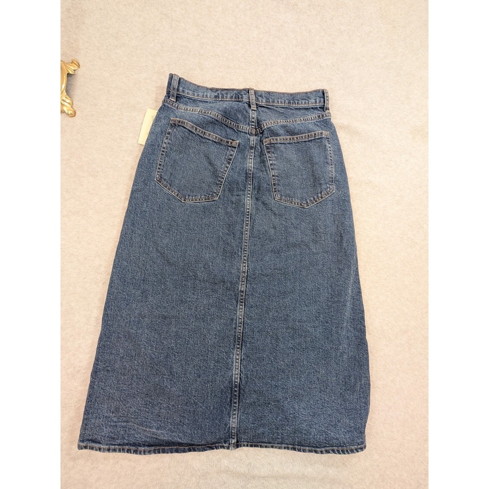 Universal Thread Denim Midi Skirt Size 2 Button Front Blue Jean Skirt NWT - Picture 3 of 9